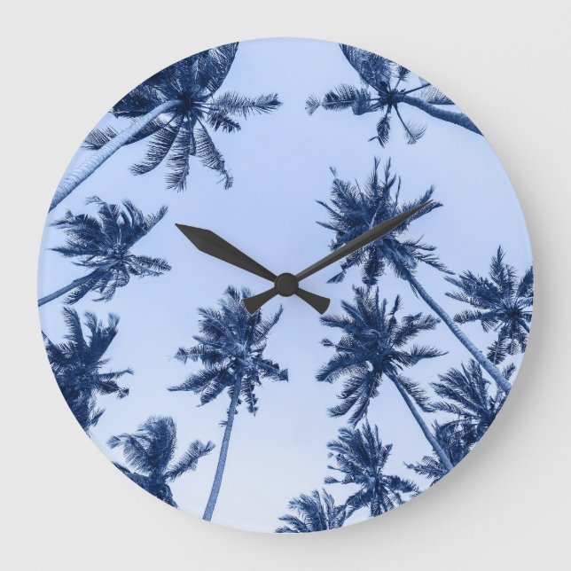 Grande Horloge Ronde Hauts palmiers, ciel bleu clair. (Recto)