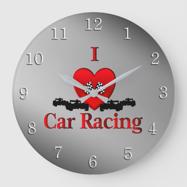 Grande Horloge Ronde Heart Car Racing Wall Clock (Recto)