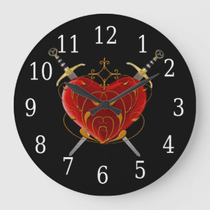 Grande Horloge Ronde Heart & Daggers Round Clock