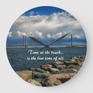 Grande Horloge Ronde Heure à l'horloge du mur du pont de la rivière Ind
