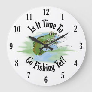 Grande Horloge Ronde Heure d'aller pêcher l'horloge