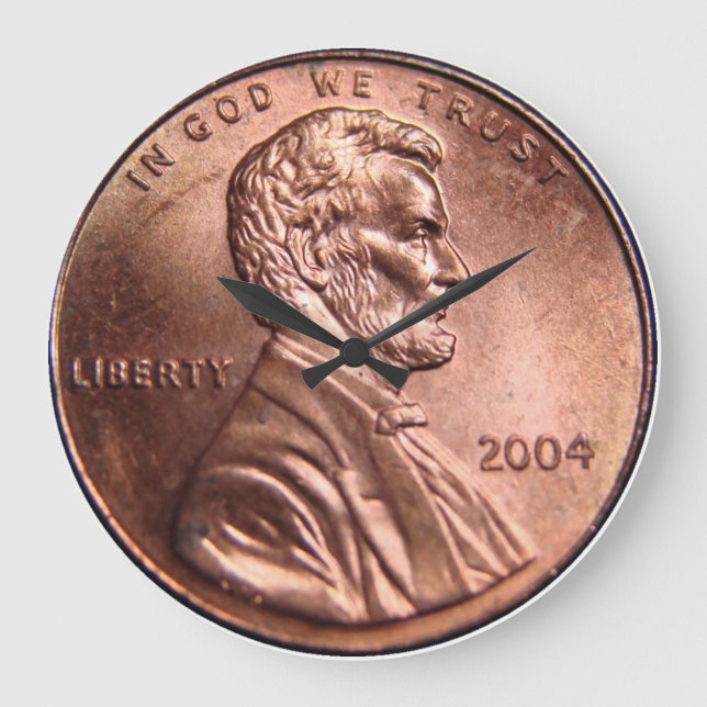 Grande Horloge Ronde Heure de pièce de monnaie géante penny (Recto)
