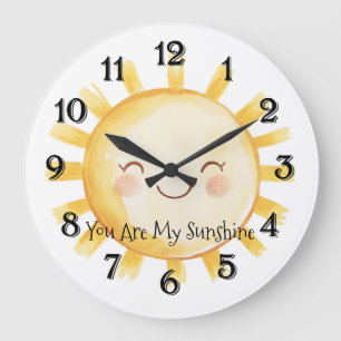 Grande Horloge Ronde Heureux Vous êtes mon soleil 