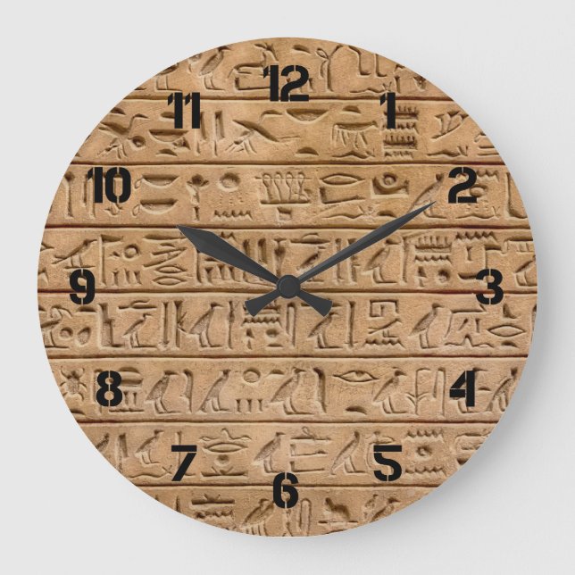 Grande Horloge Ronde Hiéroglyphes égyptiens (Recto)