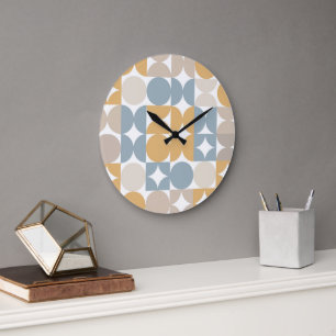 Grande Horloge Ronde Hip demi-cercles Abstraits Fusion industrielle Art