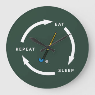 Grande Horloge Ronde Hockey de terrain Dormir Répéter le ventilateur de