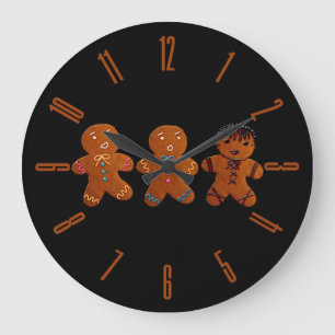 Grande Horloge Ronde Hommes de pain d'épices gothique
