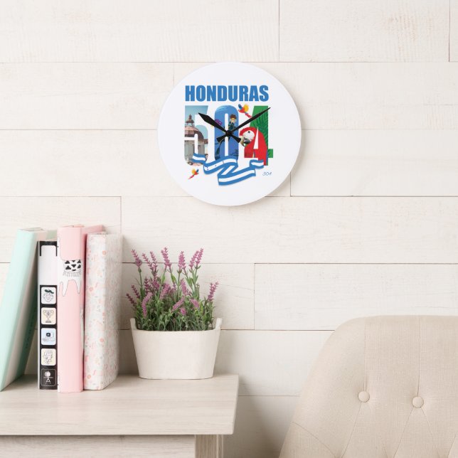 Grande Horloge Ronde Honduras 504 Reloj de Pared (Salle de lecture)