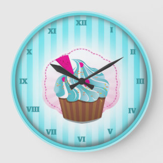 Grande Horloge Ronde Horaire de cupcake