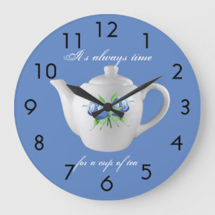 Grande Horloge Ronde Horodateur de thé (bleu)