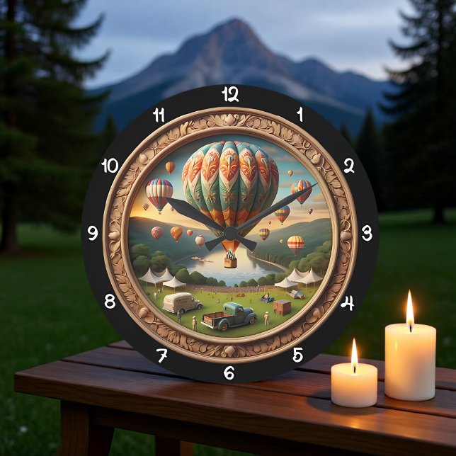 Grande Horloge Ronde Hot Air Balloon Festival Ornate (Créateur téléchargé)