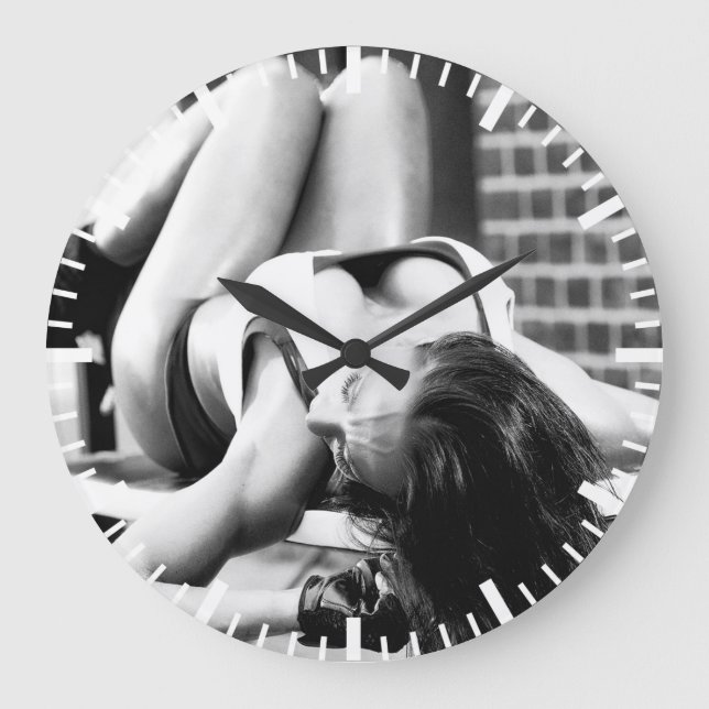 Grande Horloge Ronde Hot Femme Fitness Girl (Recto)