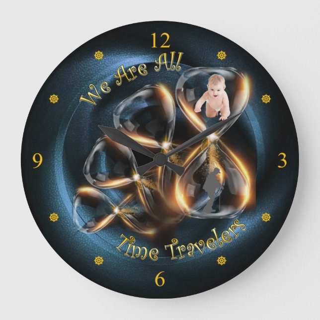 Grande Horloge Ronde Hourglass ~ Nous Sommes Tous Voyageurs Du Temps ~ (Recto)