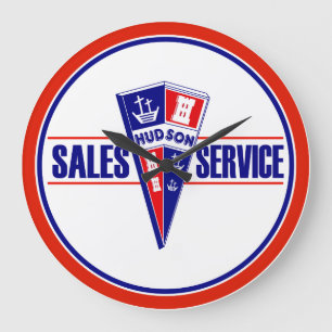 Grande Horloge Ronde Hudson Sales and Service vintage sign clock