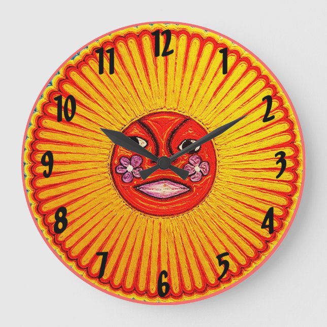 Grande Horloge Ronde Huichol Sun Wall Clock (Recto)