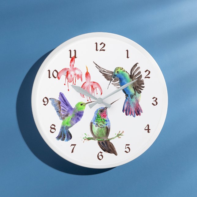 Grande Horloge Ronde Hummingbirds (Créateur téléchargé)