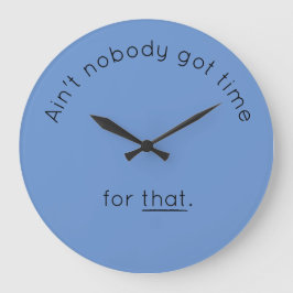 Grande Horloge Ronde Humorous Blue Wall Clock