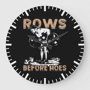 Grande Horloge Ronde Humour de musculation - Lignes avant les fourches