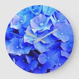 Grande Horloge Ronde Hydrangea Blues