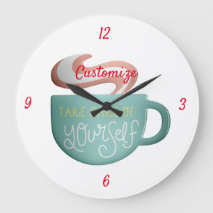 Grande Horloge Ronde Hygge Drink Self-Care Thunder_Cove