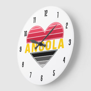 Grande Horloge Ronde I Love Angola, Coeur angolais