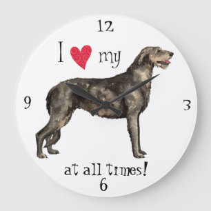 Grande Horloge Ronde I Love my Irish Wolfhound