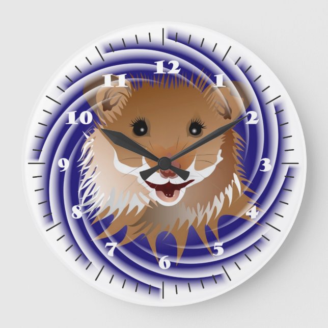 Grande Horloge Ronde Ich liebe meinen kleinen Hamster Uhr (Recto)