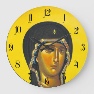 Grande Horloge Ronde Icône orthodoxe antique