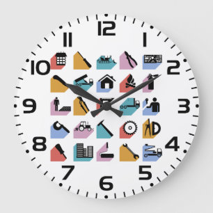 Grande Horloge Ronde Icônes d'amélioration de la construction et de la 
