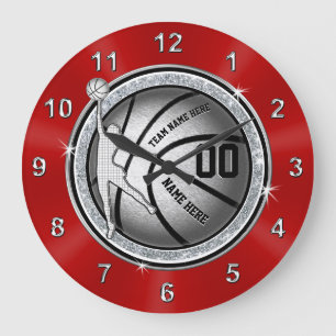 Grande Horloge Ronde Idées Cadeaux De Basket-Ball Pour Les Filles, Pers