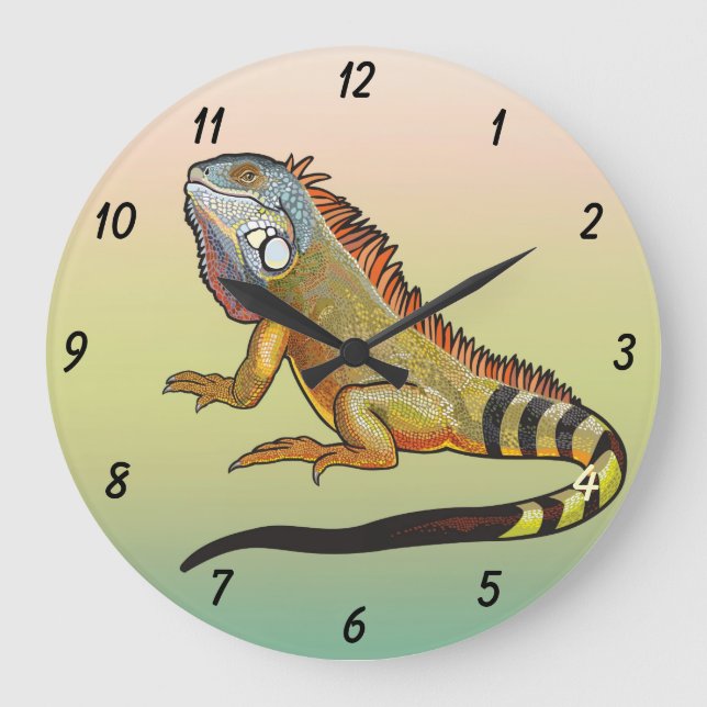Grande Horloge Ronde iguane vert (Recto)