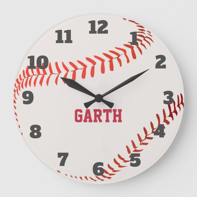 Grande Horloge Ronde Il Est Temps De Baseball (Recto)