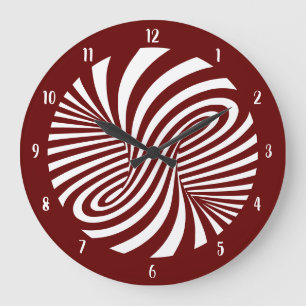 Grande Horloge Ronde Illusion optique à balayage psychédélique Bourg