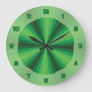 Grande Horloge Ronde Illusion optique verte