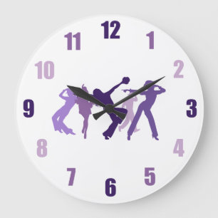 Grande Horloge Ronde Illustration de danseurs de jazz