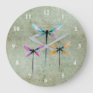 Grande Horloge Ronde Illustration de l'aquarelle rose flamand amusant