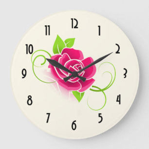 Grande Horloge Ronde Illustration de rose de rose