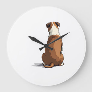 Grande Horloge Ronde Illustration de vue arrière de Bulldog vintage Ama
