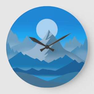 Grande Horloge Ronde Illustration du paysage de Blue Mountain Peaks