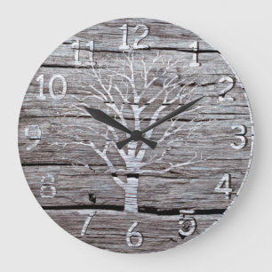 Grande Horloge Ronde Illustration rustique d'horloge de bois de