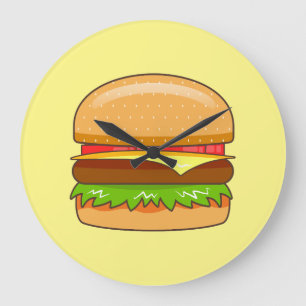 Grande Horloge Ronde Illustration vectorielle de burger