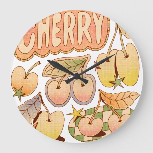 Grande Horloge Ronde Illustrations Cherry / Cherry (Recto)