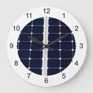 Grande Horloge Ronde Image amusante du panneau d'énergie solaire