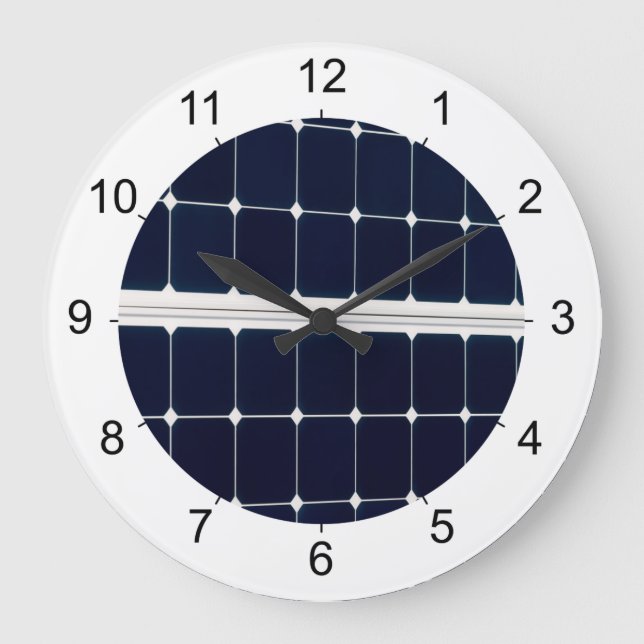 Grande Horloge Ronde Image du panneau d'alimentation solaire (Recto)