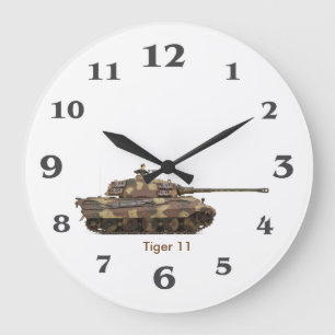 Grande Horloge Ronde Image Tiger Tank pour l'horloge ronde (grande) mur
