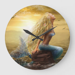 Grande Horloge Ronde Imaginaire de sirène d'horloges