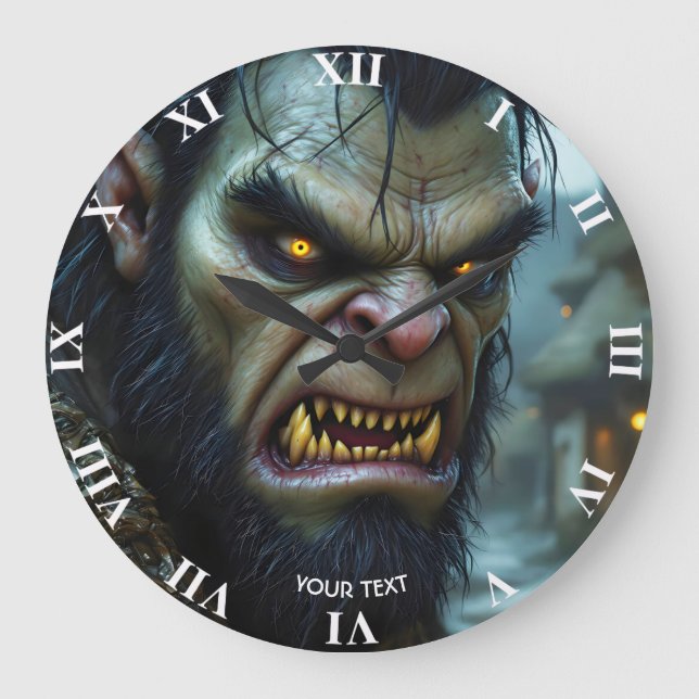 Grande Horloge Ronde Imaginaire mignon grand guerrier fort (Recto)
