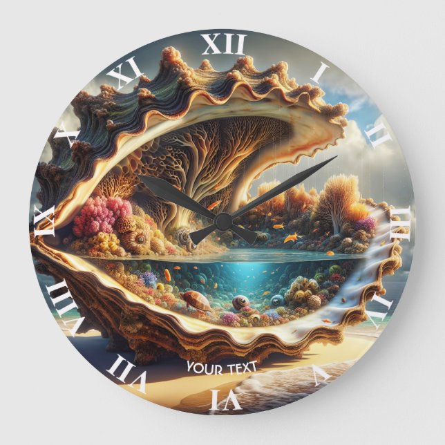 Grande Horloge Ronde Imaginaire Mignonne mer géante (Recto)
