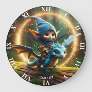 Grande Horloge Ronde Imaginaire mignonne petite créature volant