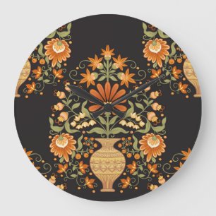Grande Horloge Ronde Imaginaire moghol : Opulence florale rétro